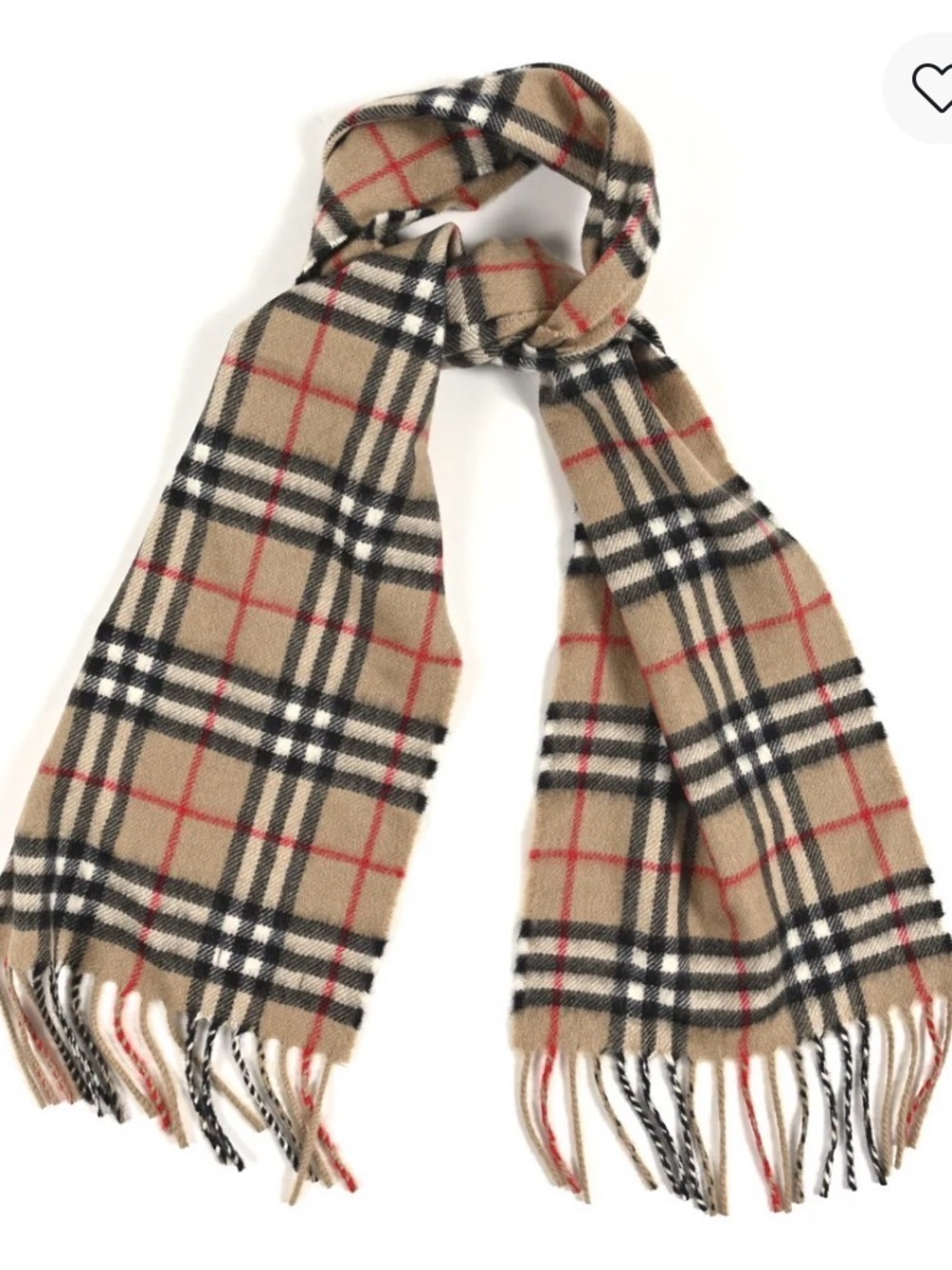 Burberry Nova Tan Plaid Cashmere Scarf 8”x50” - Picture 3 of 12